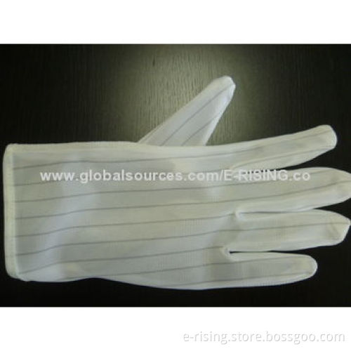 Anti-static Polyester PVC Dotted Gloves, Made of 100% ESD Cloth